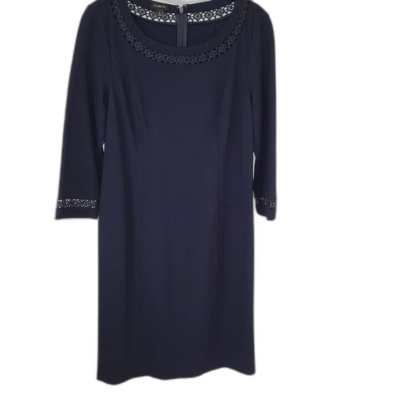 Talbots Dark Blue Long Sleeve Dress - Size 6 - Picture 1 of 6